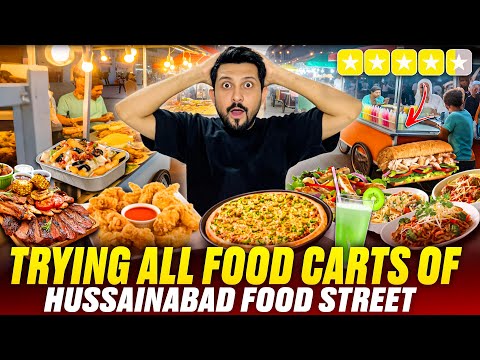 I Tried All The Food Carts At Hussainabad Food Street 😵Pakistan karachi