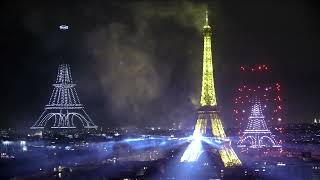 YouTube video thumbnail: Fireworks Light up Eiffel Tower for Bastille Day