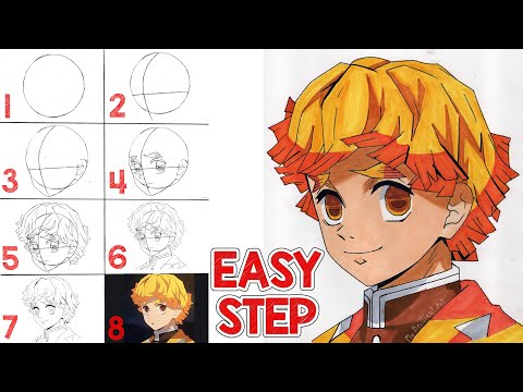 8 Easy Steps To Draw Zenitsu Demon Slayer [Anime...