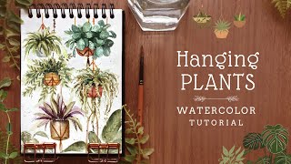 Loose Watercolor Hanging Plants: Tutorial