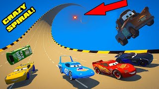 Cars Spiral Ramp City Jump Challenge McQueen Truck Mater Cruz Ramirez Jackson Storm King Chick Hicks