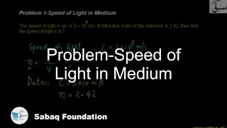 Problem 1-Speed of Light in Medium