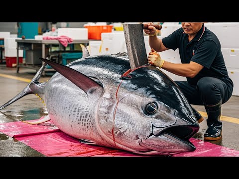 You Won’t Believe How Fast He Cut 478kg of Bluefin Tuna #BluefinTuna #TunaMaster #GiantFish