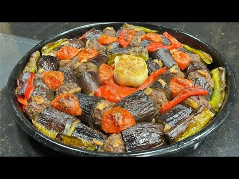 طريقة تحضير الباذنجان الصحي مع الكفتة في الفرن وجبنة سهلة ولذيذة 🍆 😋