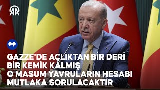 ❝Gazze'de açlıktan bir deri bir kemik kalmış o masum yavruların hesabı mutlaka sorulacaktır❞