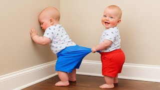 Cute Twins Hilarious Moments - Funny Baby Video || COOL PEACHY🍑