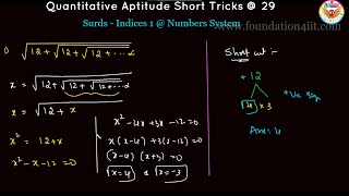 Surds & Indices 1 @ Number System  || Quantitative Aptitude || Trick No : 29 ||