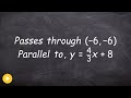 Finding Parallel Lines and Intercepts