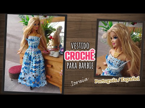 Vamos crochetar comigo: Vestido longo para Barbie 👗 Soraia