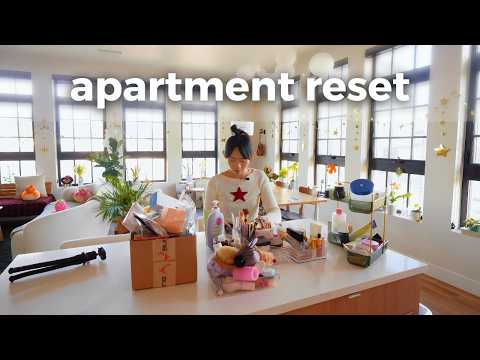 Artist Apartment Reset ✨🌷90-min Cleaning Challenge, Decluttering, & New iPhone Unboxing!