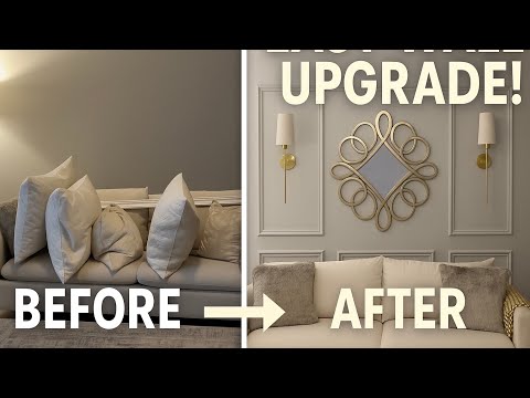 I TRANSFORMED THIS PLAIN WALL WITH $60 MOLDING|EASY DIY WALL UPGRADE!