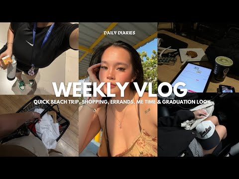 DAILY DIARIES — Shopping & Lots of Coffee date ☕️, Beach Getaway 🏝️, Work 💻 & Graduation Makeup 👩🏻‍🎓