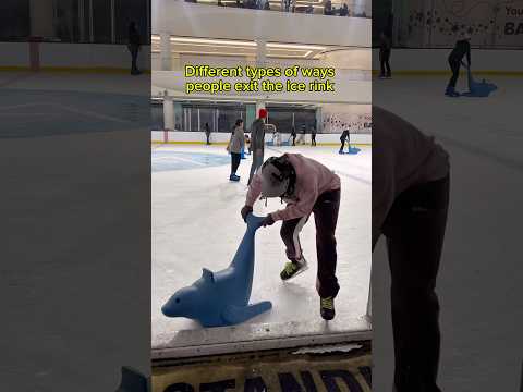 Different people exiting ice rink #skate #skating #iceskating #hockey #figureskating