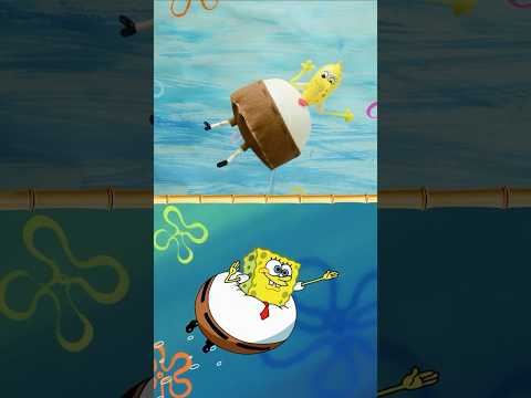 the "he's flying" song IRL 🌈 | SpongeBob #shorts