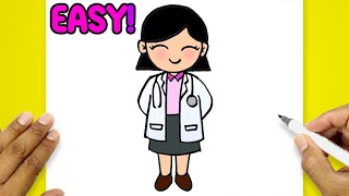 How To Draw A Doctor Girl | Doctor Drawing Simple Easy