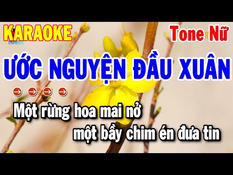 Karaoke Ước Nguyện Đầu Xuân Tone Nữ Nhạc Xuân 2025 Dễ Ca | Thanh Hải