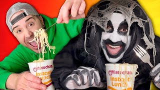Monster and friend share noodles 😋