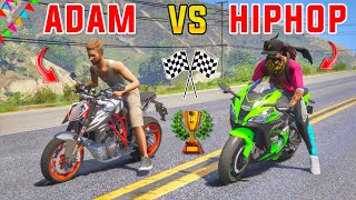 Adam Vs HipHop Bike Race In Gta 5 | Gta x Freefire | Gta 5 In Telugu