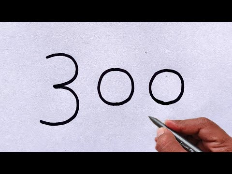 How to draw Santa Claus from number 300 | Easy Santa Claus Drawing Easy Tutorial | Number Drawing