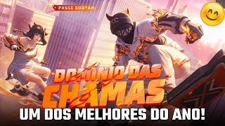 COMPLETEI O NOVO PASSE BOOYAH DOMÍNIO DAS CHAMAS! UMA DAS MELHORES MÁSCARAS DE 2025 GARENA FREE FIRE
