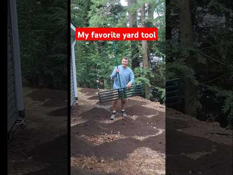 My favorite yard tool, leveling rake is perfect 4 spreading top soil #diy #lawncare #yardwork #tools