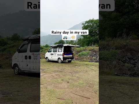 Rainy day in my van 🚐🌧️ #vanlifewithravi #vanlifeinindia #rainyday #himachalpradesh