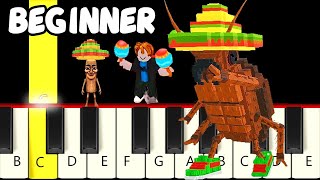La Cucaracha - Steal a Brainrot - Fast and Slow (Easy) Piano Tutorial - Beginner