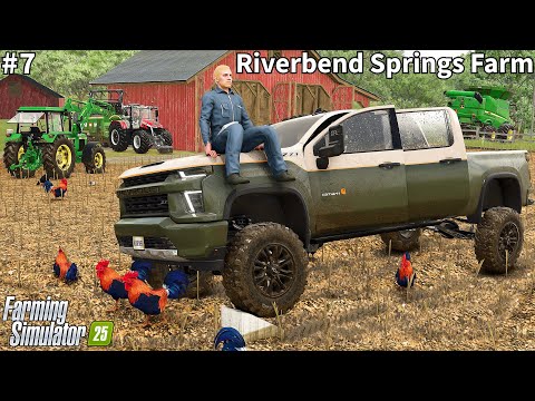 New Chevrolet Silverado on the Farm, Spreading Manure│Riverbend Springs│FS 25│Timelapse#7