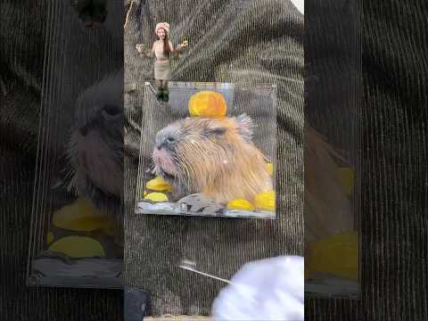 Cosplay??? #capybara #portrait #petlover #petpainting #3dglasspainting #fairwonder #ilinkone