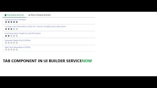 Tab Component UI Builder ServiceNow