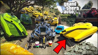 GTA5  Franklin, ShinChan Stealing Diamond Car, Millitary Tank & Gold Car and Earn $1000000  In gta v
