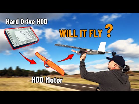 Making RC Airplane Powered By Hard Drive HDD Motor. Does it fly?