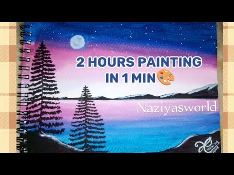 easy beautiful painting 2 hours painting 🎨 in 1min only
