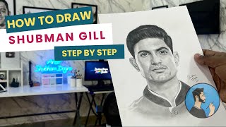 How to draw Shubman Gill Sketch Step by Step - Part 2 / Shading tutorial for beginners |  IPL 2025