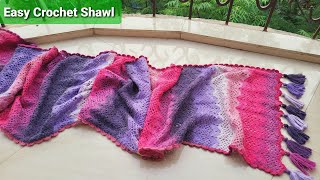EASY Crochet Shawl | How to crochet a Beautiful shawl Step-by-Step tutorial