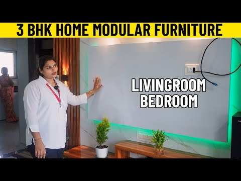 3 BHK Home Modular furniture | Living room | Bedroom - Sizes, Material with Total Pricing