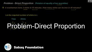 Problem-Direct Proportion