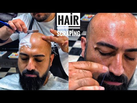 ASMR BARBER HAİR SCRAPİNG AND HEAD MASSAGE • EYEBROW PLUCKİNG • SLEEP TİME