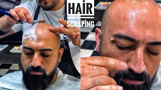 ASMR BARBER HAİR SCRAPİNG AND HEAD MASSAGE • EYEBROW PLUCKİNG • SLEEP TİME