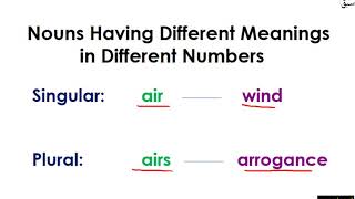 Nouns with Different Meanings in Different Numbers