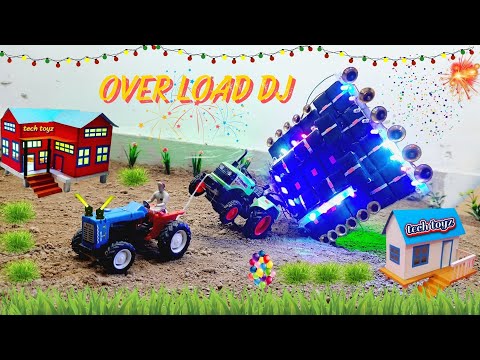 Mini dj truck loading | Tractor vs mini Tractor dj setup | cardboard tractor trolly | tech toyz