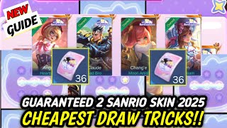 NEW !! HOW TO GET SANRIO SKINS 2025 (CHEAPEST WAY) | COMPLETE GUIDE + FREE TOKENS - MLBB