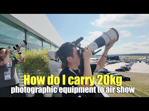 How do I carry 20kg of photographic equipment to air show ?