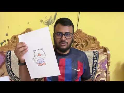 Let's color a picture of a cute cat sitting together.| Bunty Bubly Comedy