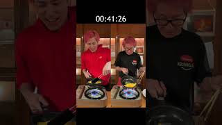 【激ムズ】利き手と逆の手でオムライス早作り対決🔥