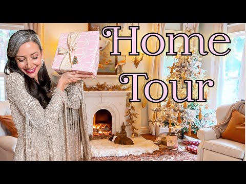 Full Christmas Home Tour - Decorating With Vintage Thrift Decor - Budget Friendly Luxe Style