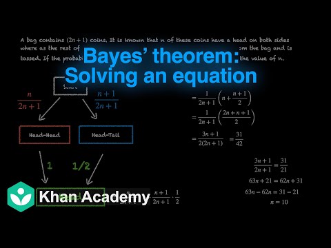 Bayes theorem - solving an equation [Hinglish] | Probability | Grade 12 | Math | Khan Academy