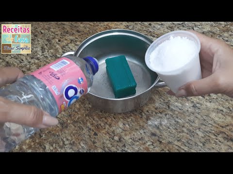 SÓ MISTURAR: SABÃO EM BARRA NO DETERGENTE, UM POUCO DE ÁLCOOL, AÇÚCAR E BICARBONATO! RENDE SABIA?!