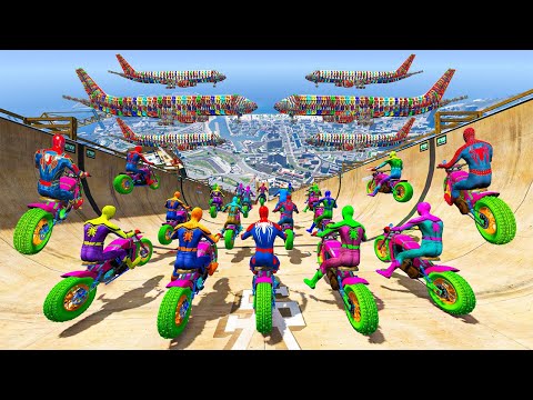 Rainbow Spiderman vs Longest Ramp in GTA 5 - Jumping from Highest in GTA 5 #1