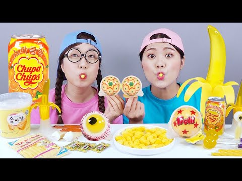 黄色食物果冻糖果甜点吃播多纳 DONA